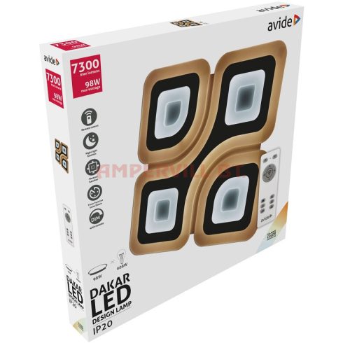 AVIDE LED LÁMPA DAKAR 98W RF TÁVIRÁNYÍTÓVAL ADO3S-98W-DAK-2.4G