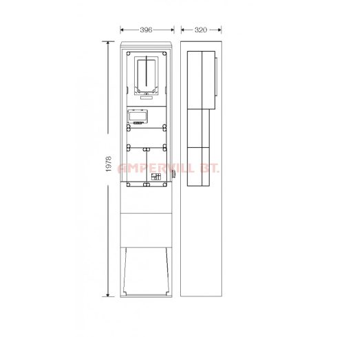 Hensel HB 3000FE4D-U 1×M63A Földkábeles szabadon álló dugaszolóaljzatos