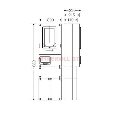 Hensel HB 3000FE-U 1×M63A Földkábeles szabadon álló fogy.mérő