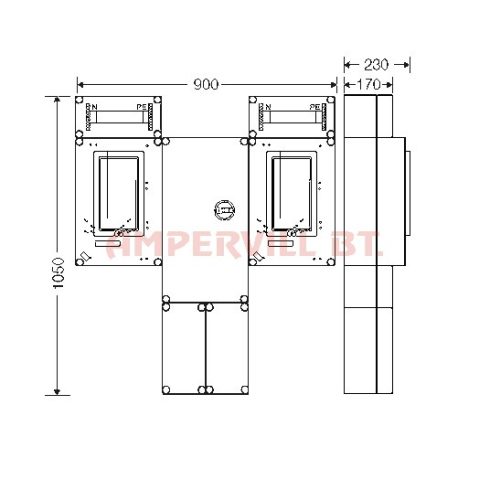 Hensel HCS421 Csoportos, 1/3F 2 Fogyasztós + szakaszoló, Felületre