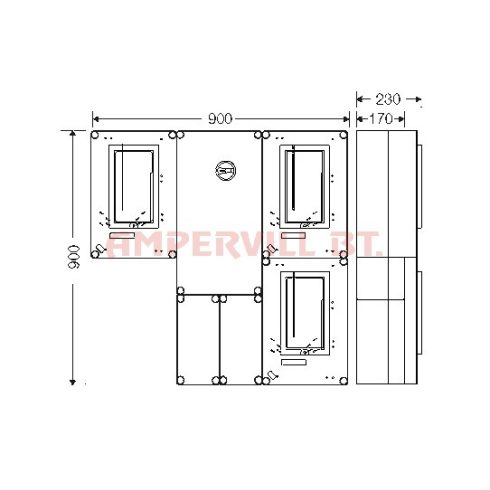 Hensel HCS431+MF Csop. 1/3F + 3x12elmenő, 3 Fogy. + szakaszoló, Felületre