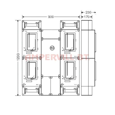 Hensel HCS441+MF Csop. 1/3F + 4x12elmenő, 4 Fogy. + szakaszoló, Felületre